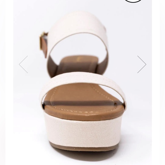 NWT BEIGE LINEN LOW HEEL WEDGE SZ 8 - Picture 7 of 9